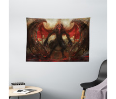 Devil Wings Flame Wide Tapestry