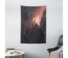 Howling Wolf on Rock Tapestry