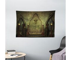 Fantasy Spooky Skull Wide Tapestry