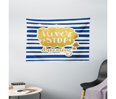 Maritime Vintage Navy Wide Tapestry