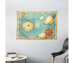 Treasure Compass Wide Tapestry