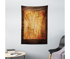 Antique Map Wooden Wall Tapestry
