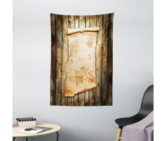 Map on Grunge Timber Tapestry