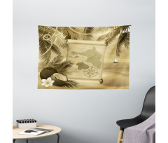 Sepia View of Island Wide Tapestry