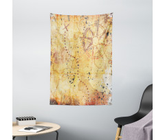 Antique Grunge Rusty Map Tapestry