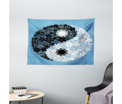 Tao Sign Floral Wide Tapestry