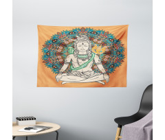Asian Ancient Bohemian Design Wide Tapestry