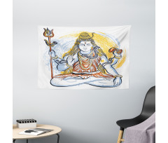 Grungy Style Meditation Wide Tapestry