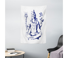 Sacred Ritual Lotus Pose Tapestry