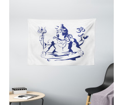 Sacred Ritual Lotus Pose Wide Tapestry