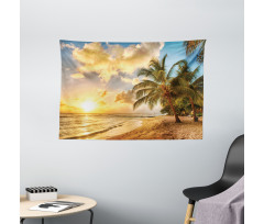 Exotic Sandy Beach Wide Tapestry