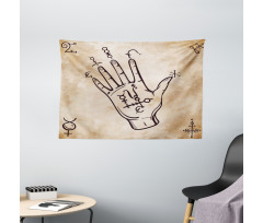 Retro Medieval Form Wide Tapestry