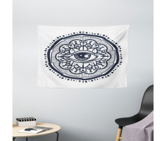 Retro All Seeing Eye Art Wide Tapestry