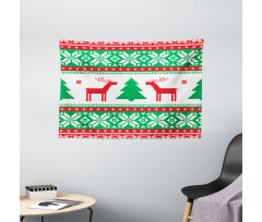 Holiday Season Deer Wide Tapestry