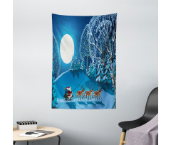 Santa Winter Forest Tapestry