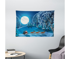 Santa Winter Forest Wide Tapestry