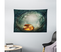 Pumpkin Enchanted Forest Wide Tapestry