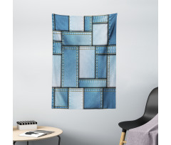 Denim Patchwork Pattern Tapestry