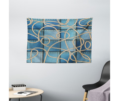 Denim Patchwork Rope Wide Tapestry