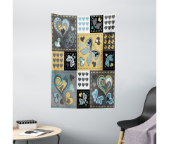 Butterfly Heart Retro Tapestry