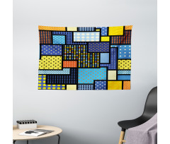 Colorful Shapes Wide Tapestry