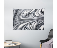 Black White Surreal Art Wide Tapestry