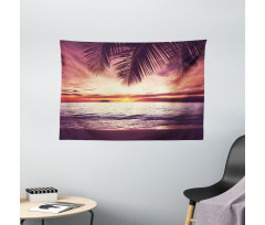 Sunset Ocean Waves Wide Tapestry