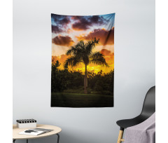 Exotic Tree at Sunset Tapestry