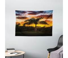 Exotic Tree at Sunset Wide Tapestry