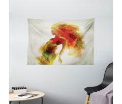 Girl Abstract Lady Wide Tapestry