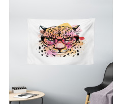 Modern Hipster Leopard Wide Tapestry