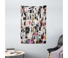 Collage Fashion Modern Tapestry