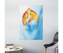 Cartoon Kids Rainbow Tapestry