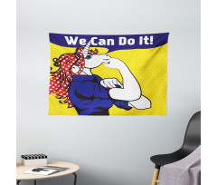 Unicorn with Polka Dot Wide Tapestry