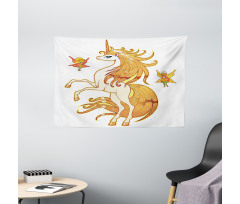 Unicorn and Fairy Art Wide Tapestry