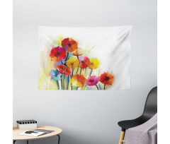 Gerbera Flower Romance Wide Tapestry