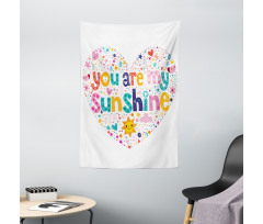 Words with Heart Shapes Tapestry