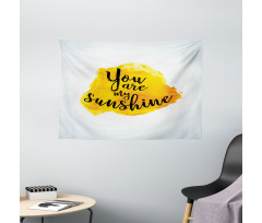 Yellow Grey Romantic Wide Tapestry