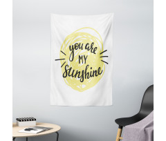 Hand Drawn Sun Romance Tapestry