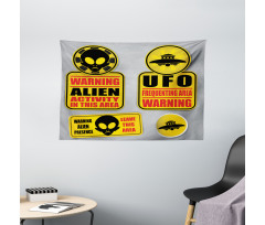 Warning Alien Danger Wide Tapestry