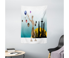 Alien Planets Galaxy Tapestry