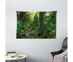 Moss on Trees Stream Wide Tapestry