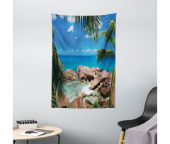 Palm Tree Coastline Tapestry