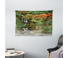 Nature Foggy Morning Wide Tapestry