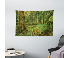 Woodland Bushes Moss Wide Tapestry