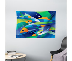 Fishes Underwater Wide Tapestry