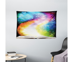 Fairy Tale Book Rainbow Wide Tapestry