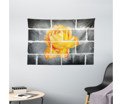 Warm Rose Brick Wall Wide Tapestry