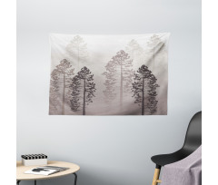 Wild Pine Forest Themed Wide Tapestry