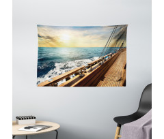 Sailboat Sunset Sea Wide Tapestry
